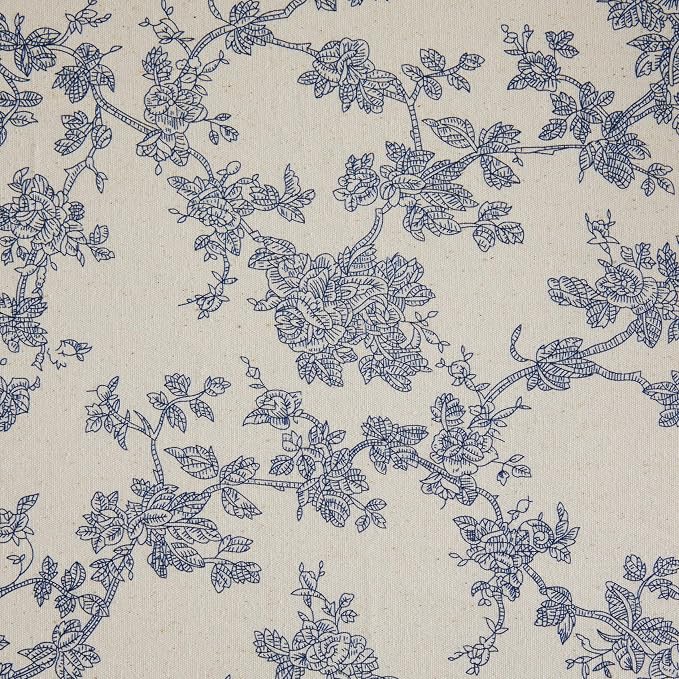 100% Cotton French Pastoral Table Runners, 13x36 Inch Blue Farmhouse Table Runners 36 Inches Long, Vintage Flowers Print Home Decors
