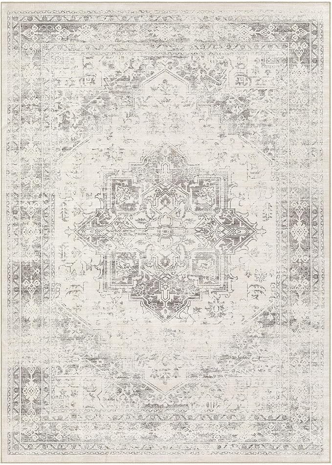 UERMEI 10x12 Area Rug Living Room Rugs - Washable Vintage Soft Large Rug Indoor Floor No Slip Rug Carpet for Bedroom Farmhouse Under Dining Table Home Office Decor - Beige/Camel