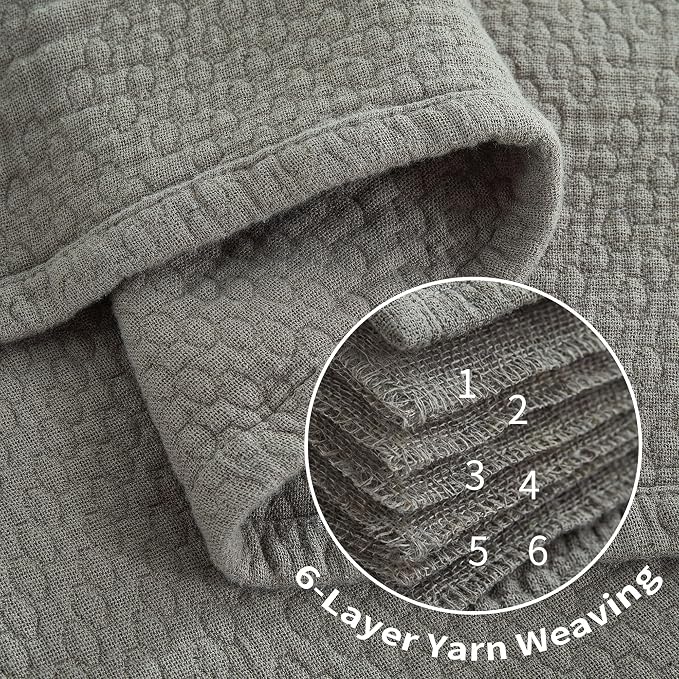Premium 100% Cotton Blanket – All-Season Soft Breathable Bed Blanket for Throw Size – Lightweight Stylish Textured Throw for Bed– Giftable Cozy Bedding