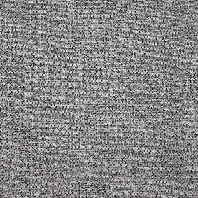Homepop Home Decor | Upholstered Round Storage Ottoman with Nailheads| Ottoman with Storage for Living Room & Bedroom, Grey Woven