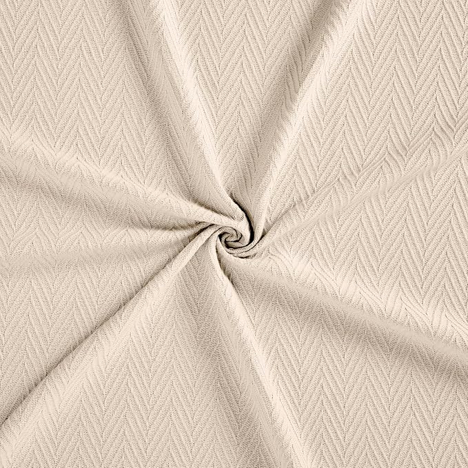 Superior Metro All-Season Cotton Blanket, Woven Blanket for Couch, Bed, Bedding, Farmhouse, Home Essentials, Cute and Cozy Bohemian Blankets, Herringbone Weave, Throw Size, Ivory