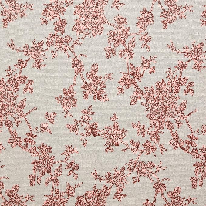100% Cotton French Pastoral Table Runners, 13x72 Inch red Farmhouse Table Runners 72 Inches Long, Vintage Flowers Print Home Decors