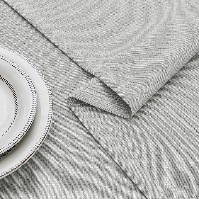 Grey Rectangle Tablecloth 55 x 102 Inch Gray Linen Table Cloth for 6 Foot Rectangle Table Wrinkle Resistant Washable Fabric Cloth Tablecloth for Buffet Holiday Party Dinner Wedding