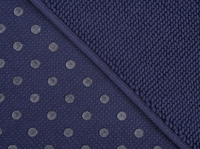 Cotton Paradise 100% Cotton Turkish Bathmat Rug, Soft Absorbent Quick Dry Non Slip, 20x34 Bathmat Rug, Navy Blue