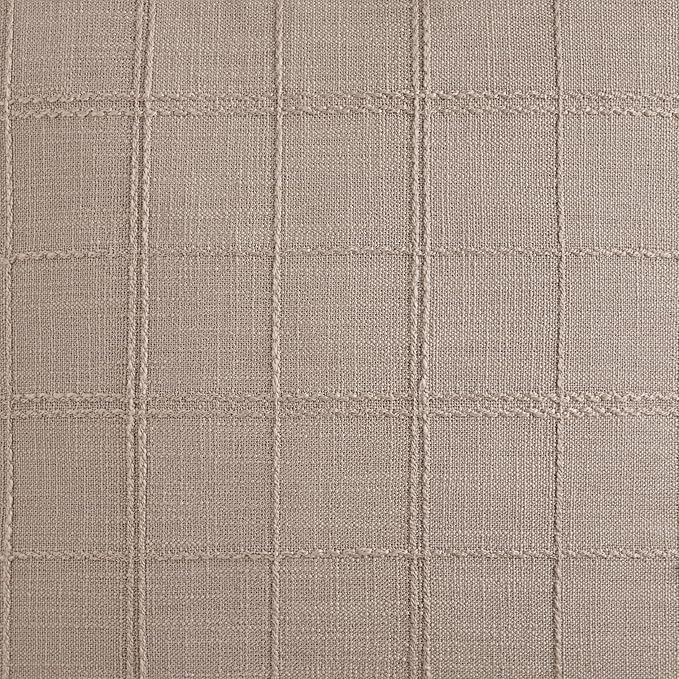 ZeeMart Linen Checked Farmhouse Table Runner, 13x36 Inches Taupe | Raised Grid Design, Rich Woven Texture, Linen Blend Table Runners 36 Inches Long, Machine Washable, Boho Home Kitchen Decor