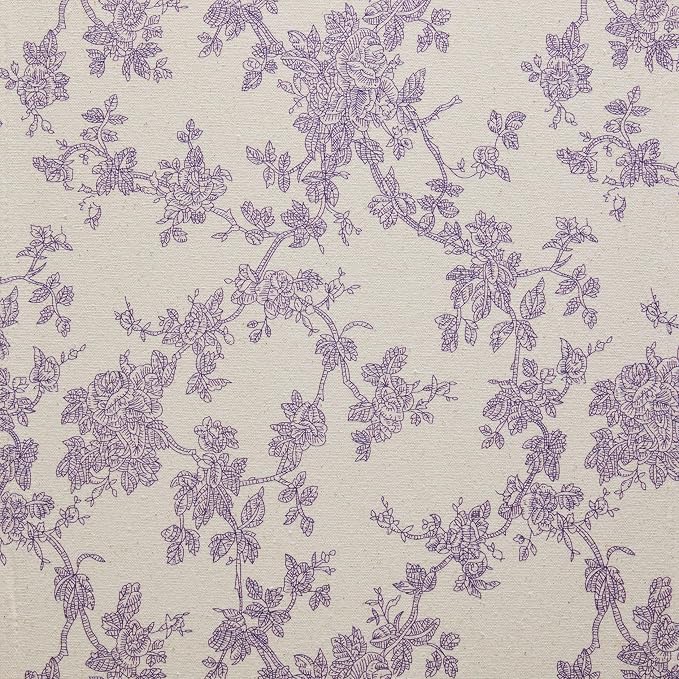 100% Cotton French Pastoral Table Runners, 13x108 Inch Purple Farmhouse Table Runners 108 Inches Long, Vintage Flowers Print Home Decors