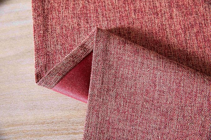 ZeeMart Burlap Style Farmhouse Table Runners 72 Inches Long, Red Rustic Woven Dining Table Runner for Everyday Use, 14x72 Inches, Red