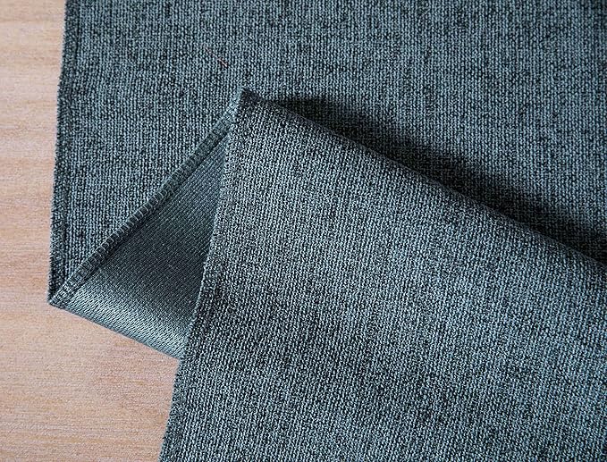 ZeeMart Blue Table Runners 108 Inches Long, Burlap Linen Style Rustic Farmhouse Table Runner, Long Boho Dining Table Runner, 13x108 Inches, Blue