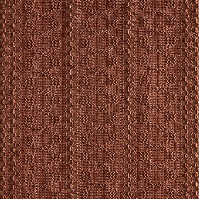 ZeeMart Macrame Style Boho Table Runner, Terracotta Table Runners 90 Inches Long, Farmhouse Woven Home Decor, 12x90 Inch, Terracotta