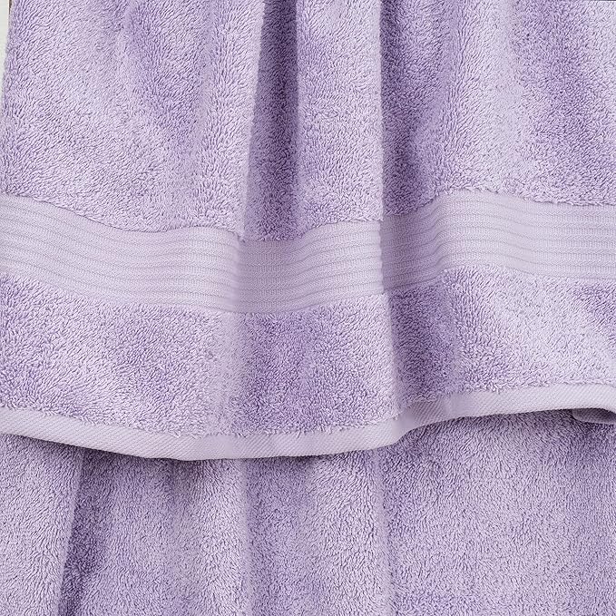 Cotton Paradise 100% Cotton Turkish Towel Set, Soft Absorbent Quick Dry, 4 Piece Bath Towel Set, Lilac