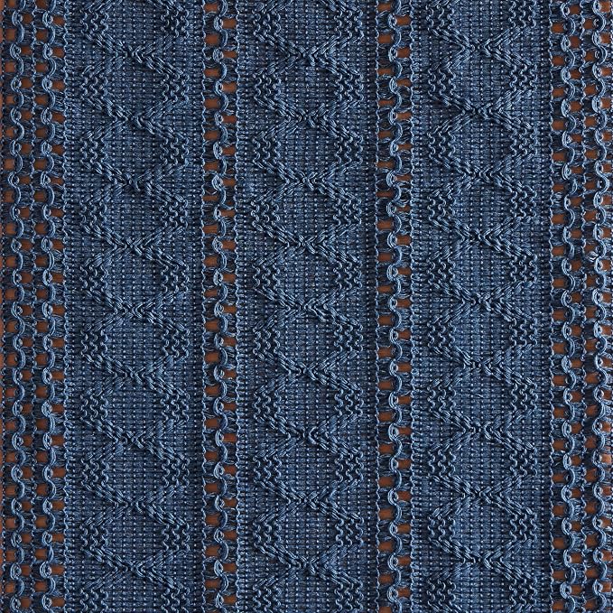 ZeeMart Macrame Style Boho Table Runner, Blue Table Runners 90 Inches Long, Farmhouse Woven Home Decor, 12x90 Inch, Dusty Blue
