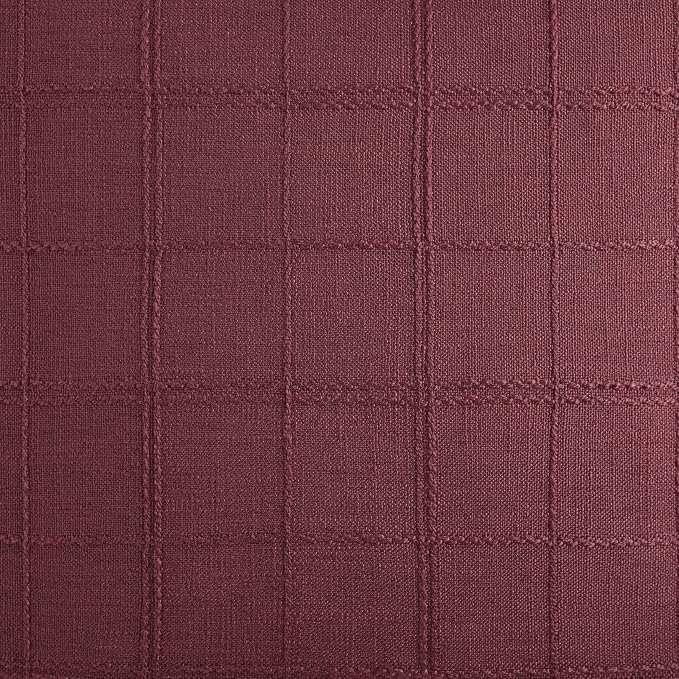 ZeeMart Linen Checked Farmhouse Table Runner, 13x60 Inches Burgundy | Raised Grid Design, Rich Woven Texture, Linen Blend Table Runners 60 Inches Long, Machine Washable, Boho Home Kitchen Decor