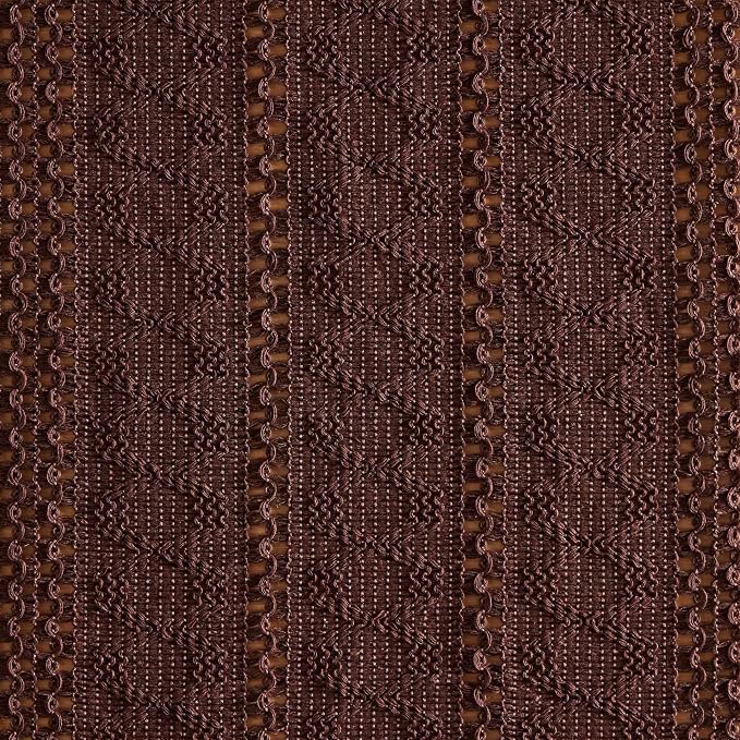 ZeeMart Macrame Style Boho Table Runner, Dark Brown Table Runners 108 Inches Long, Farmhouse Woven Home Decor, 12x108 Inch, Chocolate