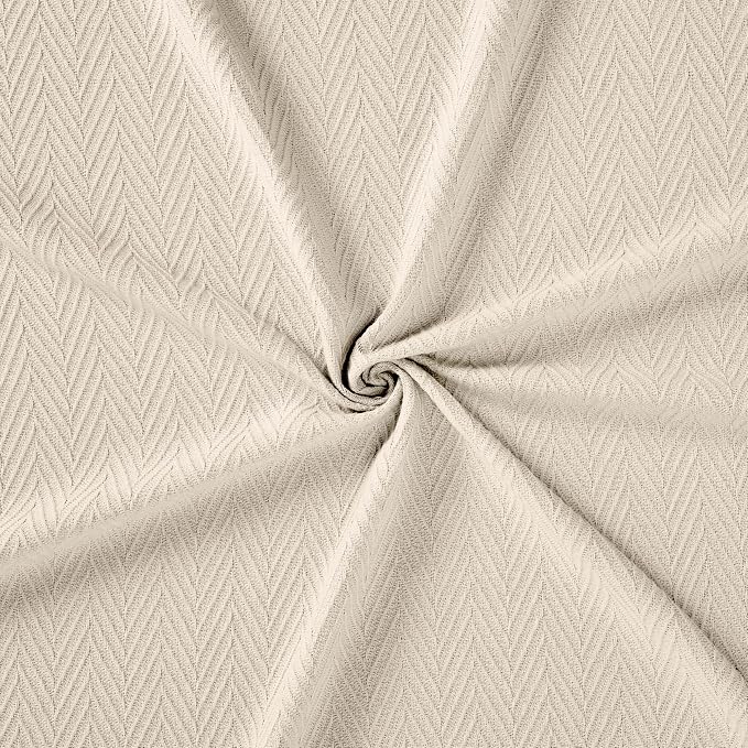 Superior Metro 100% Cotton Blanket, Perfect for Bedroom, Living Room, Couch, Picnics, Travel, Beach, or Camping, Comfy Blanket, Bedroom Decor, Essentials, Zig-Zag Cover for Bed, Twin, Ivory